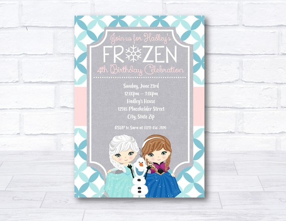 Frozen invite, Frozen invitation, Frozen birthday invite. frozen birthday party, frozen characters, frozen birthday party, frozen, printable