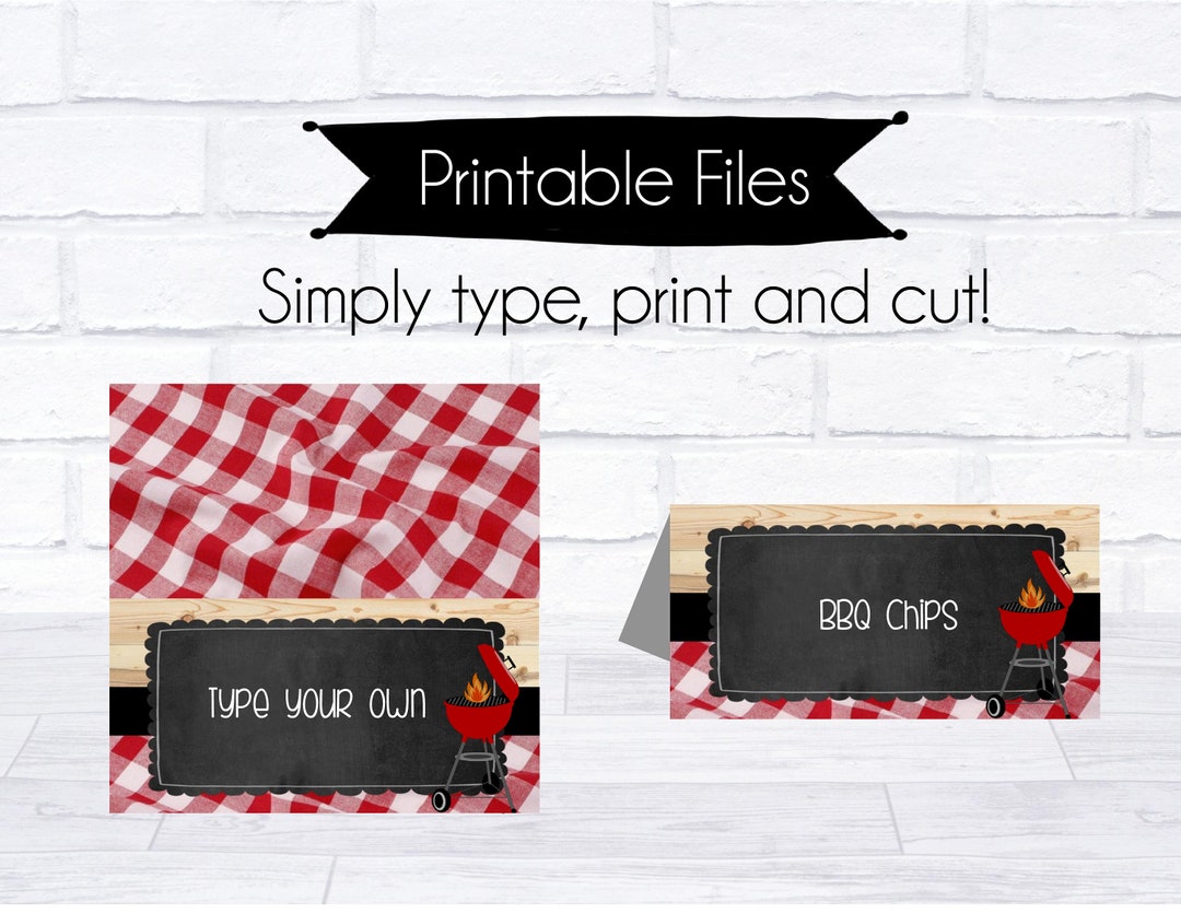 BBQ Food Tent, Baby Q Food Tent, BBQ Printables, Baby Q Printables, Bun ...