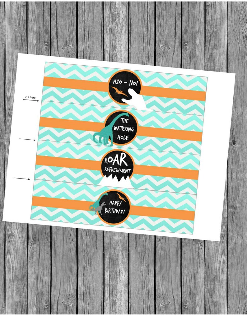 dinosaur water bottle labels dinosaur party labels diy etsy