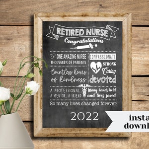 Nurse Retirement Print, Nursing Retirement, Nurse Retirement, Nurse Retirement Gift, Retirement Print, Retirement Gift, Retiree, Download