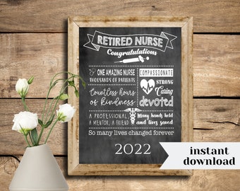 Nurse Retirement Print, Nursing Retirement, Nurse Retirement, Nurse Retirement Gift, Retirement Print, Retirement Gift, Retiree, Download