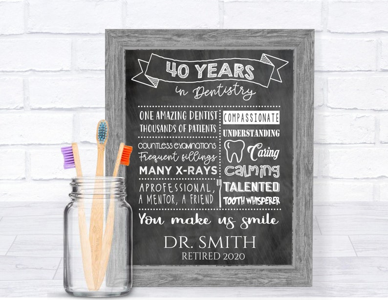 Dentist Retirement Print Dental Retirement Print Dentist Etsy UK