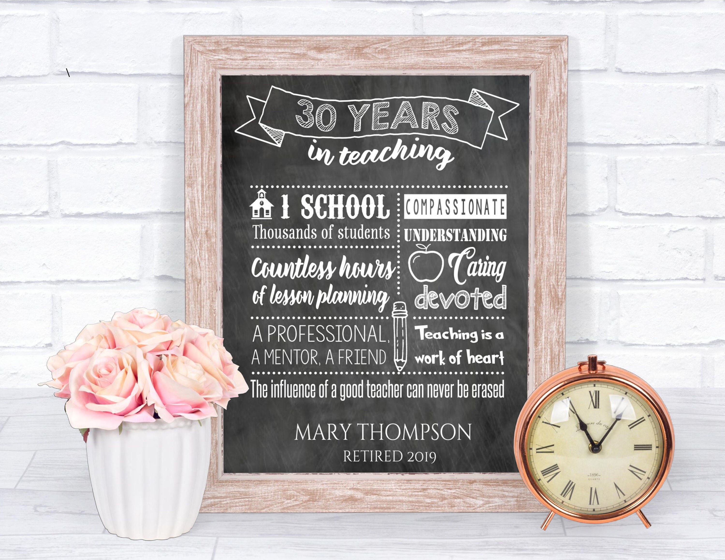 Teacher Retirement Print Teacher Retirement Gift Etsy UK