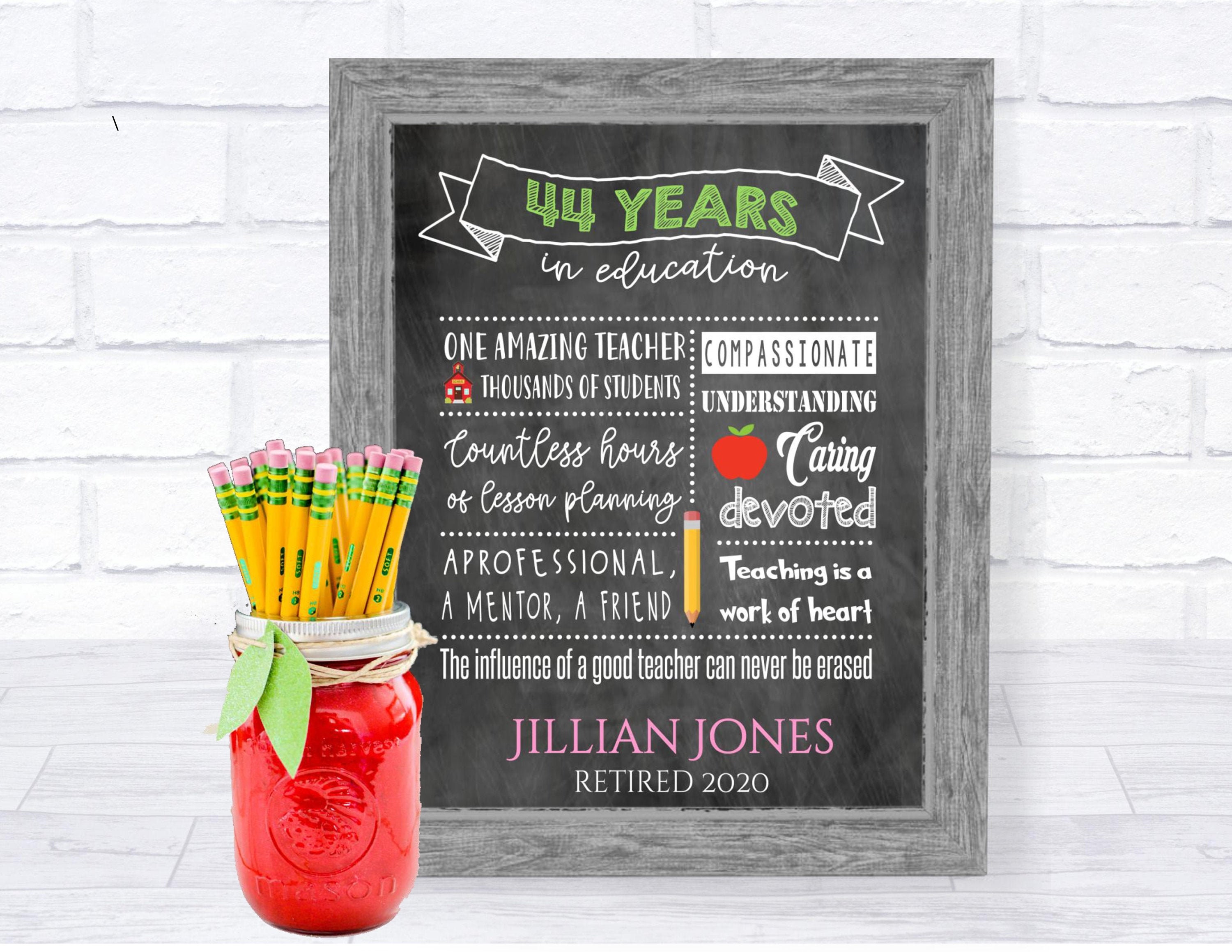 Teacher Retirement Print Teacher Retirement Teacher Gift - Etsy