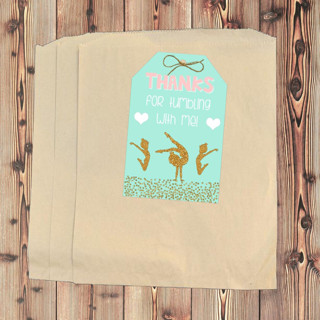 Gymnastics Party Favor Gymnastics Gift Bag Tag DIGITAL Printable File