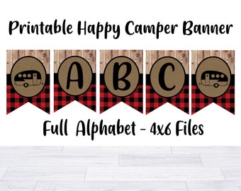 Happy Camper Banner, Happy Camper Birthday, Happy Camper Printable, Happy Camper Party, Happy Camper Decor, Happy Camper Party, Printable
