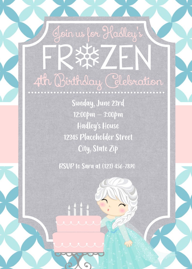 Frozen Invite, Elsa invite, Frozen birthday party, Frozen invitation, Elsa invitation, Frozen birthday invite, printable image 2