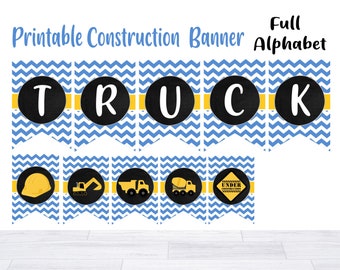 Construction Banner, Trucks Banner, Construction Birthday, Trucks Birthday, Construction Birthday Banner, Trucks Birthday Banner, Printable