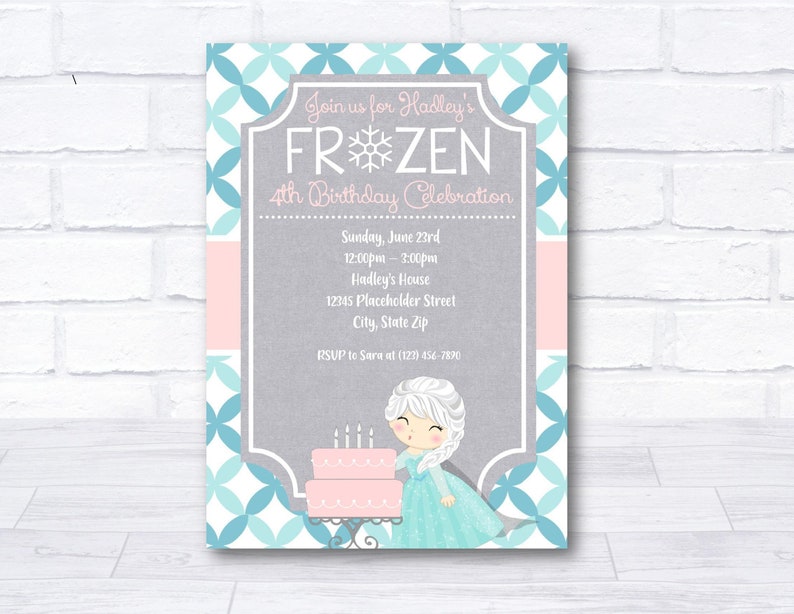 Frozen Invite, Elsa invite, Frozen birthday party, Frozen invitation, Elsa invitation, Frozen birthday invite, printable image 1