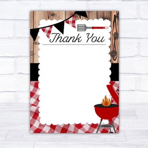Bun in the oven, Baby Q, Baby Q Thank You, BBQ thank you, coed baby shower, couple&#39;s shower, burgers on the grill, bbq  shower, printable