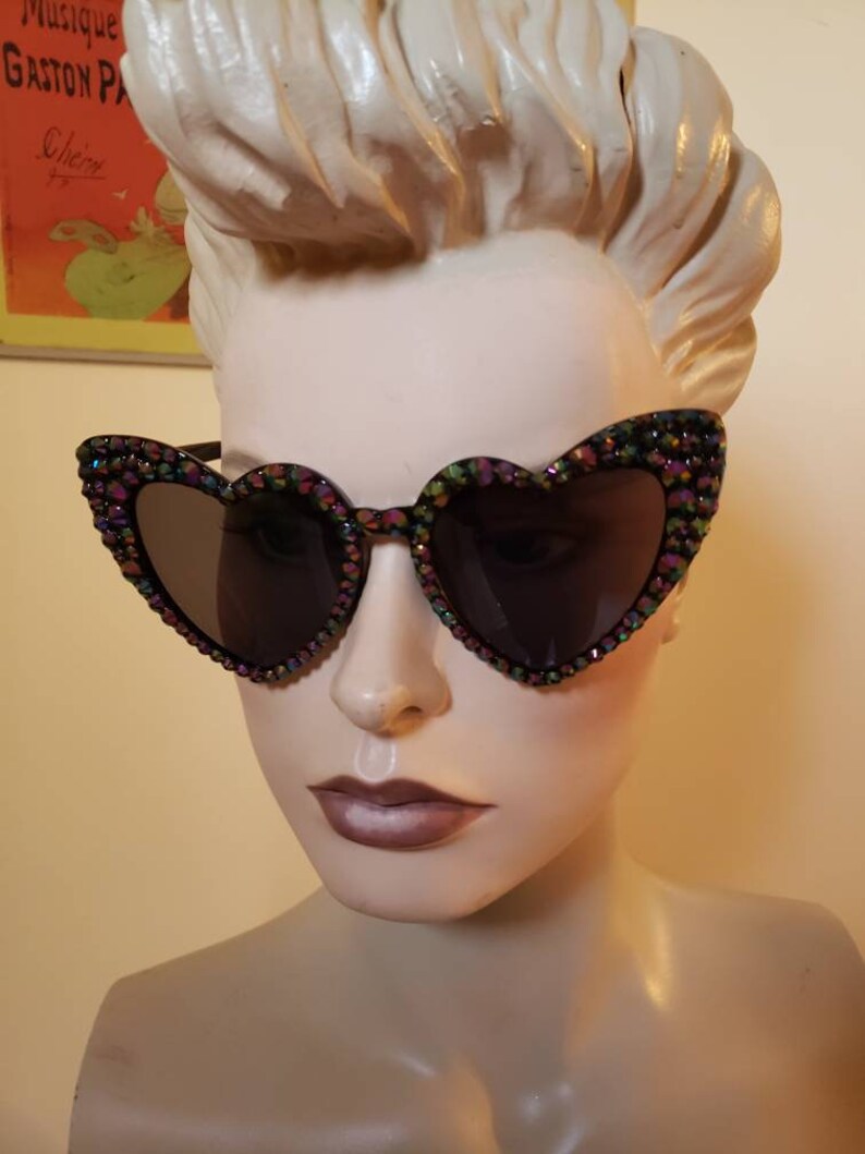 rhinestone heart sunglasses