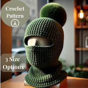 Balaclava Ski Mask Hat Crochet Pattern | Easy DIY Balaclava - 3 Customizable Crochet Hat Sizes: Small, Medium & Large | Cozy Winter Wear