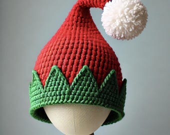 Crochet Elf Hat Pattern: Six Sizes, Holiday Accessory (Digital Download)