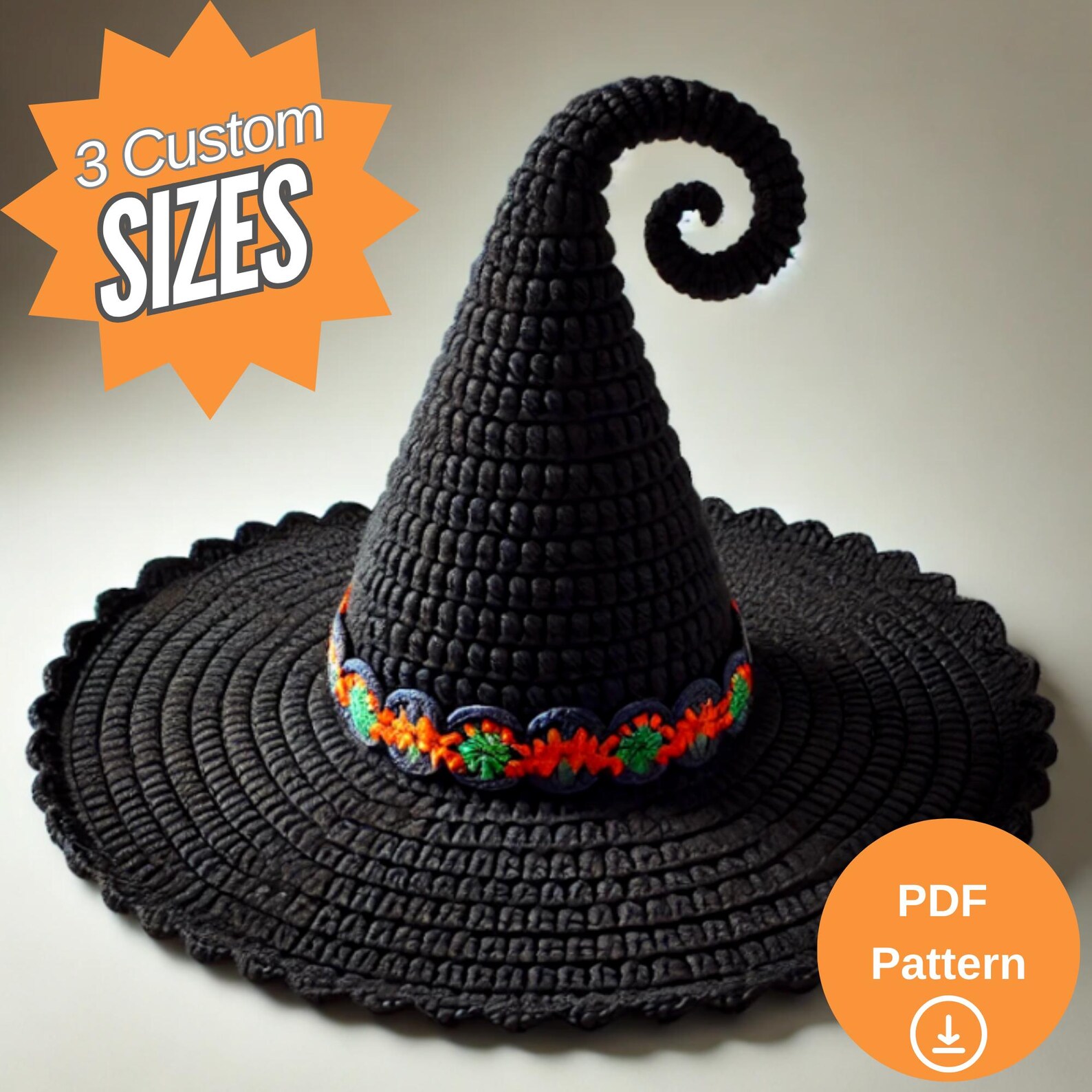 Witch Hat Crochet Pattern for Halloween | Spooky Black Handmade Witch ...
