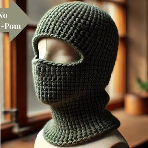 Ski Mask Hat Balaclava Crochet Pattern | Easy DIY Balaclava - 3 Customizable Crochet Hat Sizes: Small, Medium & Large | Cozy Winter Wear