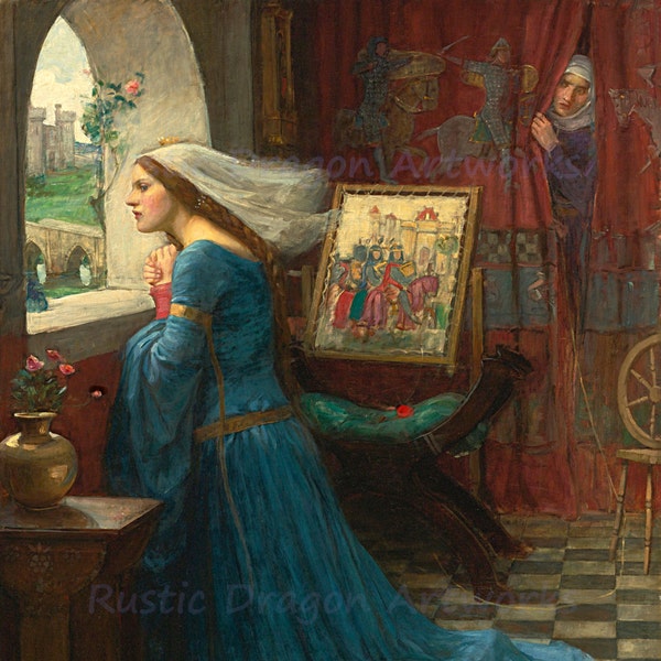 John Waterhouse "Fair Rosamund" 1916  Reproduction Digital Print Castle Medieval Renaissance Middle Ages Knights