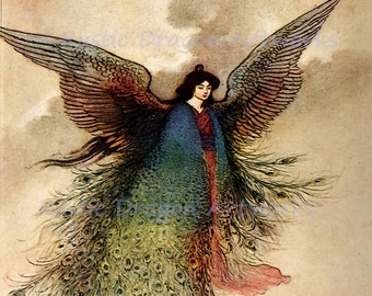 Warwick Goble "Moon Maiden" 1910   Reproduction Digital Print Japanese Fairy Tale
