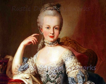 Martin Van Meytens "Marie Antoinette at Age 13" 1767  Reproduction Digital Print Monarchy Queen of France prior to French Revolution