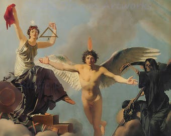 Jean Regnault "Freedom or Death" 1795 Reproduction Digital Print Angel Spirituality Choice