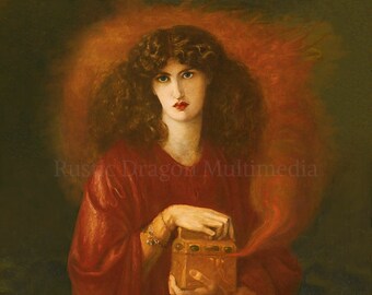 Dante Gabriel Rossetti "Pandora" 1871 Reproduction Digital Print Pandora's Box Greek Mythology Hesiod's Works and Days