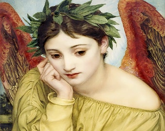 Sir Edward Poynter "Muse of Poetry" 1870 Reproduction Digital Print Mythology Goddess of Arts and Sciences Artist Inspiration