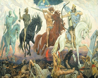 Viktor Vasnetsov "Four Horsemen of the Apocalypse" 1887 Reproduction Digital Print Christianity Religious