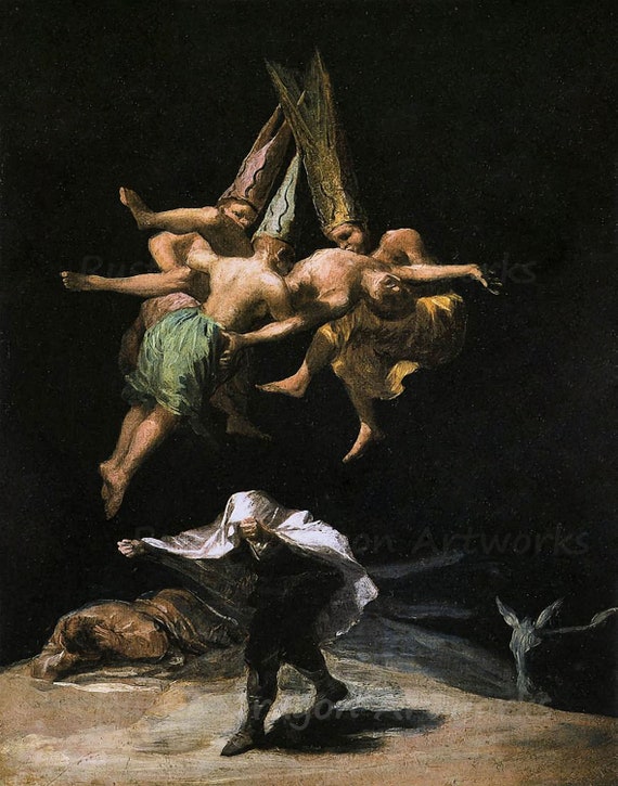 ARTCANVAS The Witches Flight 1798 Canvas Art Print by Francisco De Goya