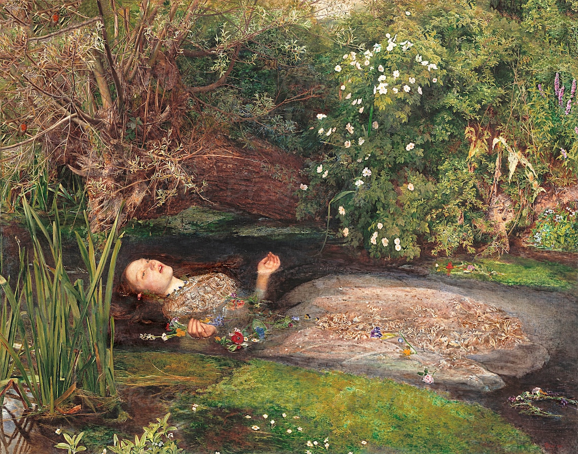 John Everett Millais Ophelia 1851 Reproduction Etsy