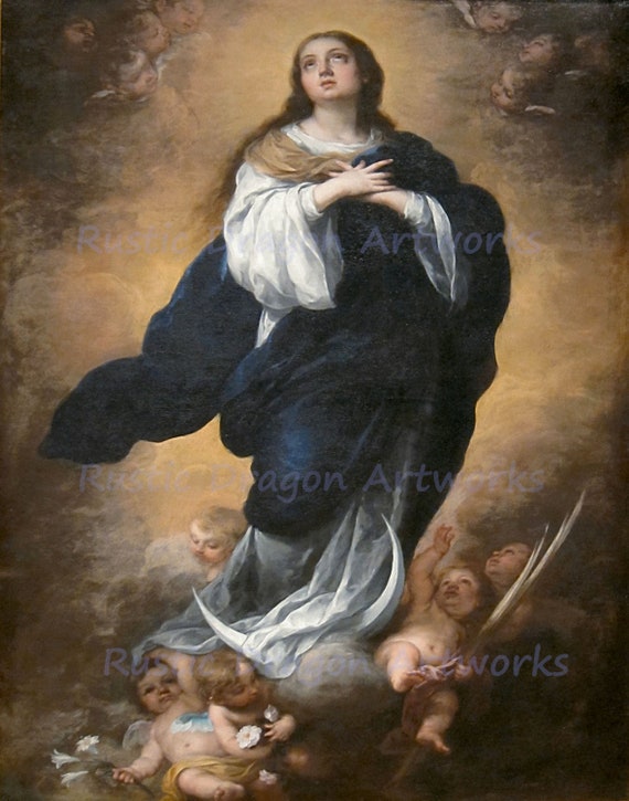 The Immaculate Conception by Murillo Paper Print Repro