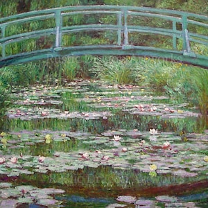 Claude Monet "The Japanese Footbridge" 1899  Reproduction Digital Print Landscape River Bridge Water Lilies Nature
