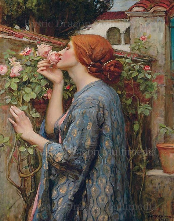 John William Waterhouse my Sweet Rose Woman Etsy