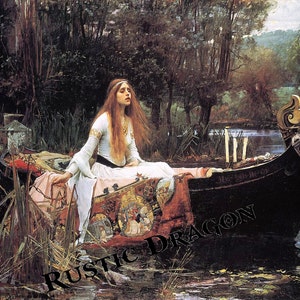 John William Waterhouse "The Lady of Shalott" 1887 Reproduction Digital Print Camelot Wicca Pagan Celtic