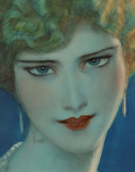 Wladyslaw T Benda face of Blonde Girl With Earrings 1924 Reproduction  Digital Print -  Canada