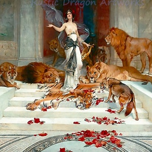 Wright Barker "Circe" C1889 Reproduction Digital Print Nyph Goddess of Magic Witch Enchantress Turn Men into Animals