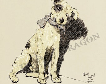 Cecil Aldin  "Picture Day"  1902 Reproduction Digital Print Wall Hanging Animal Print Dog Jack Russell