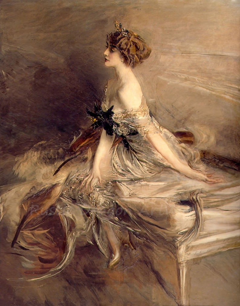 Giovanni Boldini Portrait of Princess Marthe-Lucile Bibesco 1911 Reproduction Digital Print Wall Decor Socialite image 1