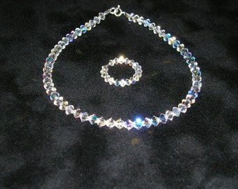 Swarovski Crystal Anklet & Toe Ring Set