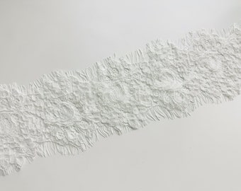 009 | Off White Alencon Eyelash Lace Trim | Wedding Veil Eyelash Alencon Lace Trim | Light Ivory Eyelash Lace Trim | Off White Bridal Lace