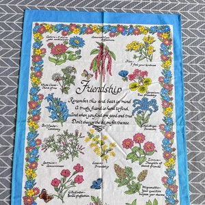 Vintage Friendship Tea Towel Sheriffs Textiles Cotton Made in Britain