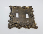 Vintage Brass Metal Light Switch Plate
