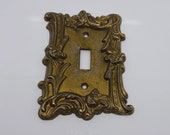 Vintage Brass Metal Light Switch Plate