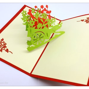 3D Pop Up Flower Cart Card