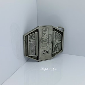 Vintage Markatron Enjoy Coke Coca-Cola Machines Belt Buckle 1981