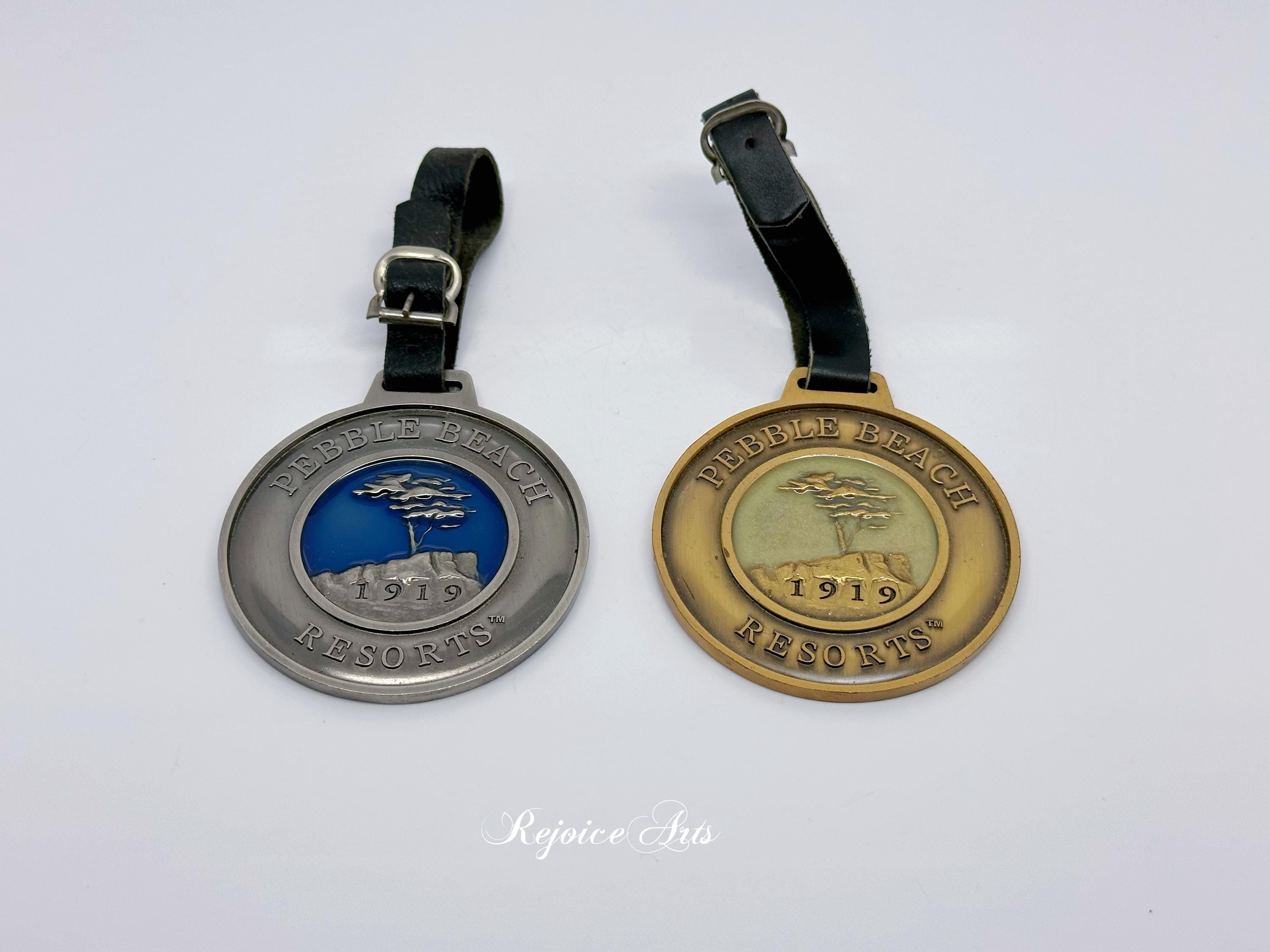 Pebble Beach Resorts 1919 Golf Bag Tag Medallion Set of 2 Spyglass