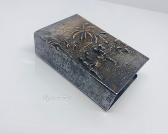 Vintage Silver Plate Cigarette Case EAM Made in USA Monogrammed H.C.E