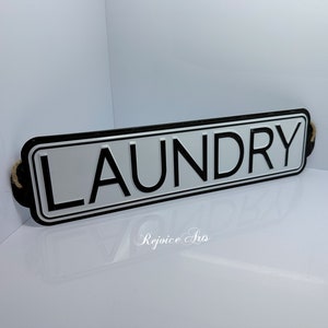 Vintage Laundry Metal Sign Wall Decor for Bath or Laundry