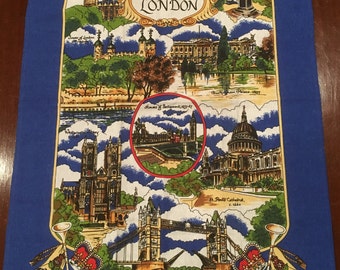 London Historical Scenes Souvenir Cotton Tea Towel