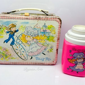 Vintage Leon Jason King-Seeley Metal Polly Pal Lunch Box & Pink Thermos 1974