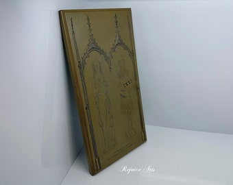 Vintage Brass Plaque Sir John De Creke and Lady 1325 AD Westley Waterless Cambridgeshire  England