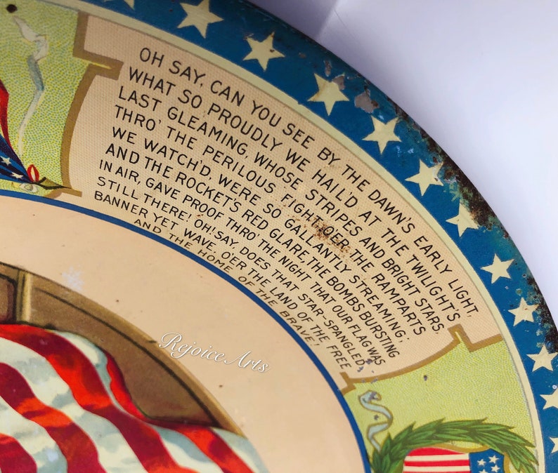 Antique Tin Litho Advertising CD Kenny Plate Francis Scott ...